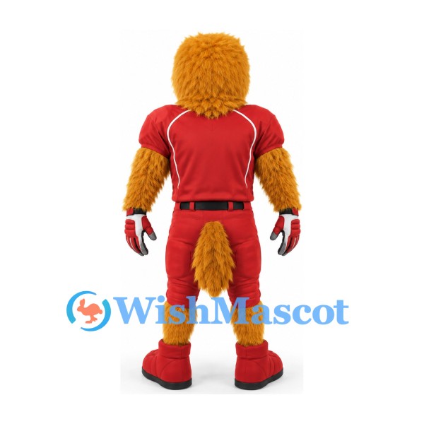 Eagle Mascot Costume in Gold with Red Football Uniform