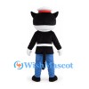 Cat Mascot Costume in Black and White with White Hat and Blue Trousers
