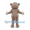 Bear Mascot Costume in Brown Speckled Fur with Cream Belly