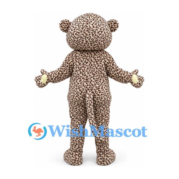 Bear Mascot Costume in Brown Speckled Fur with Cream Belly