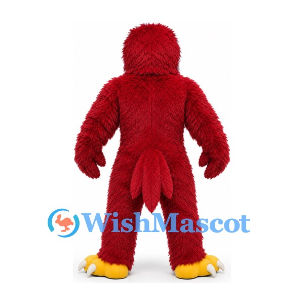 Eagle Mascot Costume in Burgundy with White Chest and Yellow Feet