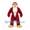 Eagle Mascot Costume in Burgundy with White Chest and Yellow Feet
