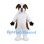Dog Mascot Costume in White with Brown Patches and Floppy Ears