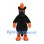 Horse Mascot Costume in Black with Orange Mane Hooves and Gloves