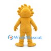 Monster Mascot Costume in Yellow with Spiked Head and Large Grinning Teeth