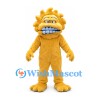 Monster Mascot Costume in Yellow with Spiked Head and Large Grinning Teeth