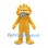 Monster Mascot Costume in Yellow with Spiked Head and Large Grinning Teeth