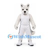 Wolf Mascot Costume in White with White Sports Uniform