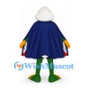 Eagle Superhero Mascot Costume in Green with Navy Cape and White Head