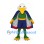 Eagle Superhero Mascot Costume in Green with Navy Cape and White Head