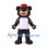 Bear Mascot Costume in Brown with White Raglan Shirt and Red Cap