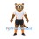 Leopard Mascot Costume in Gold with White Sports Shirt and Black Shorts