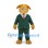 Dog Mascot Costume in Tan with Green Business Suit and Red Tie