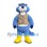 Cat Mascot Costume in Blue with Tan Vest and Yellow Boots