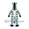 Zebra Mascot Costume in White with Dark Green Stripes