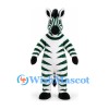 Zebra Mascot Costume in White with Dark Green Stripes