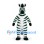 Zebra Mascot Costume in White with Dark Green Stripes