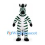 Zebra Mascot Costume in White with Dark Green Stripes