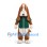 Basset Hound Mascot Costume in Brown and White with Green Shirt