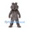 Bulldog Mascot Costume in Dark Gray with Black Studded Collar