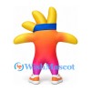 Hand Character Mascot Costume in Orange and Pink with Blue Headband