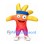 Hand Character Mascot Costume in Orange and Pink with Blue Headband