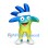 Hand Character Mascot Costume in Blue and Lime with White Headband