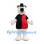 Polar Bear Mascot Costume with Black Hat and Red and Black Shirt