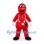 Monster Mascot Costume in Red with Red Shirt White Suspenders and Gloves