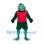 Frog Mascot Costume in Dark Green with Red Sleeveless Shirt