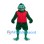 Frog Mascot Costume in Dark Green with Red Sports Jersey