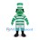 Leprechaun Mascot Costume in Green with Striped Top Hat and Sports Shirt