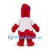 Monster Mascot Costume in Red with White Pinstriped Baseball Shirt