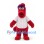 Monster Mascot Costume in Red with White Pinstriped Baseball Shirt