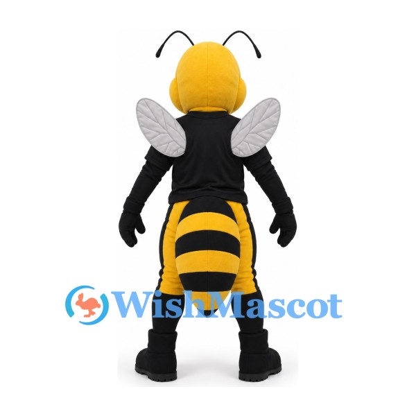Wasp Mascot Costume in Yellow and Black with Black Shirt and Wings