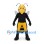 Wasp Mascot Costume in Yellow and Black with Black Shirt and Wings