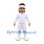 Man Mascot Costume in White Sports Uniform with White Headband