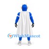 Superhero Mascot Costume in Blue with Black Jersey and White Cape