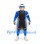 Superhero Mascot Costume in Blue with Black Jersey and White Cape