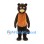Bear Mascot Costume in Dark Brown with Orange Belly and Long Arms