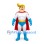 Superhero Mascot Costume with Blonde Hair Red Cape and Blue Boots