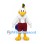 Rooster Mascot Costume in White with Burgundy Shorts and Suspenders