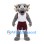 Ram Mascot Costume in Gray with White Sports Jersey and Burgundy Shorts