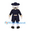 Patriot Mascot Costume in Navy and Cream with Gray Wig and Tricorn Hat