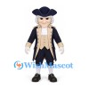 Patriot Mascot Costume in Navy and Cream with Gray Wig and Tricorn Hat