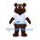 Bear Mascot Costume in Brown with White Shirt and Blue Wave Detail