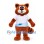 Red Panda Mascot Costume in Rust Brown with White Shirt and Blue Wave Detail