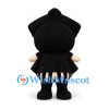 Ninja Character Mascot Costume in Black Hood and Striped Trousers