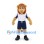 Lion Mascot Costume in Tan with White Sports Shirt and Navy Shorts