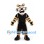 Tiger Mascot Costume in Cream and Black with Black Basketball Uniform